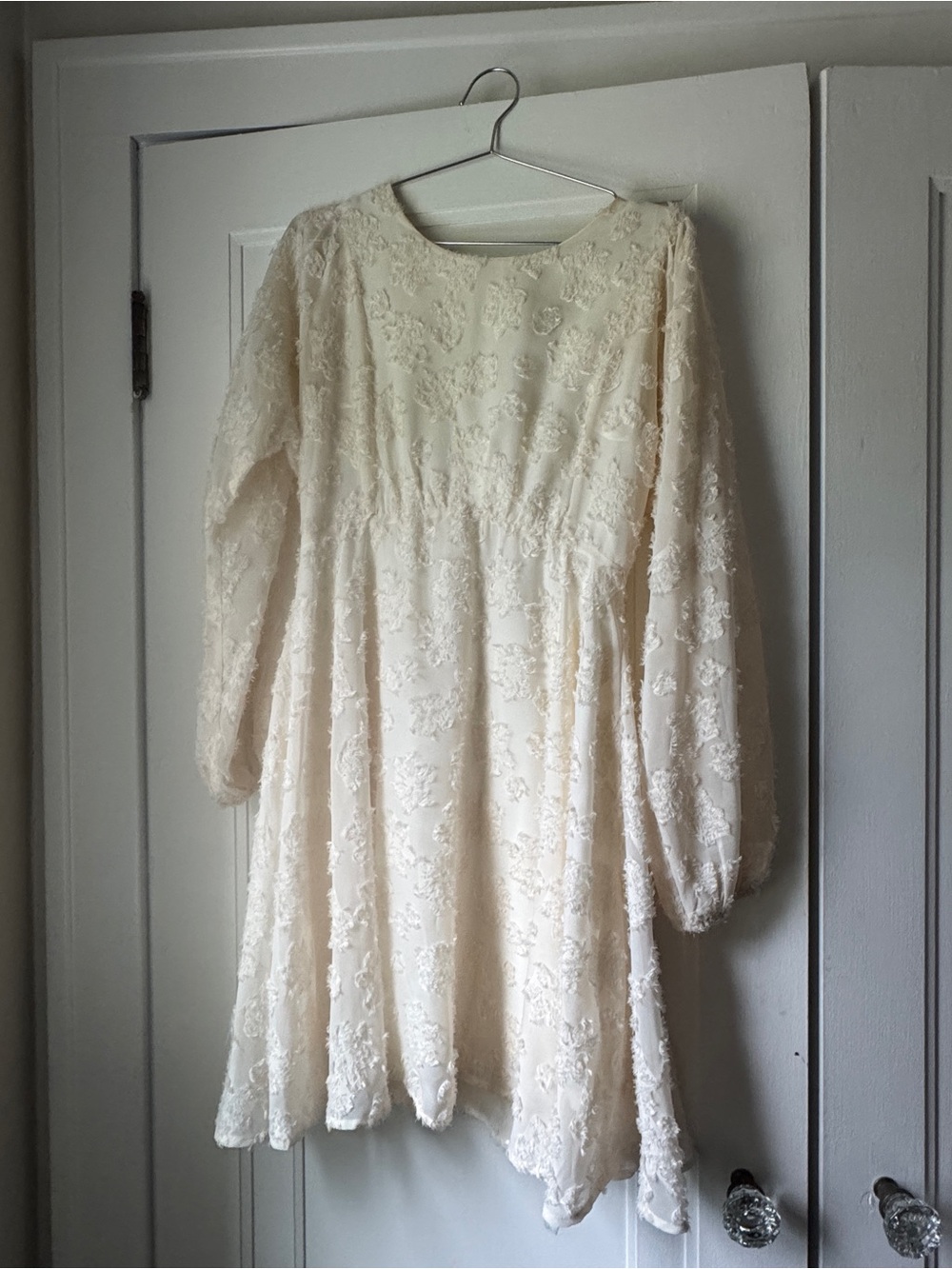 Roolee Cream Lace Long-Sleeve Formal Dress